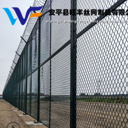 监狱围栏网 场区警戒隔离网 Y型立柱金属钢网墙 蛇腹式刀刺护栏网图2
