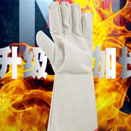 劳工牌电焊帆布手套黄甲24线加长款耐磨加厚柔软切割防护用品图3