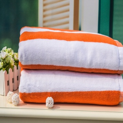厂家生产直销纯棉色织浴巾、沙滩巾
