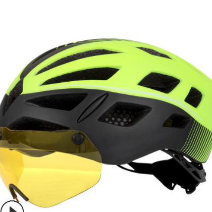 骑行头盔眼镜一体成型磁吸风镜山地公路自行车安全头盔帽装备J662
