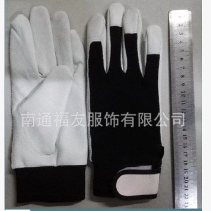 猪皮手套 劳保产品 花园 半皮 防静电 机械电子 弹力松紧袖 日本图2