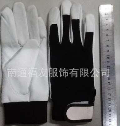猪皮手套 劳保产品 花园 半皮 防静电 机械电子 弹力松紧袖 日本图3