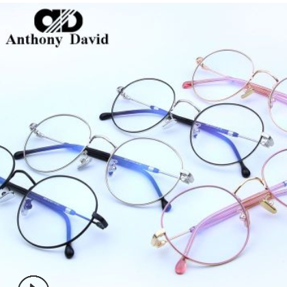 AD复古金属眼镜框圆超轻防蓝光手机眼镜电脑护目镜保护眼睛平光镜