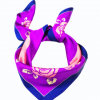 涤纶色丁丝印女士方巾定制 紫色丝印花来图订做 汽车4S店员工丝巾