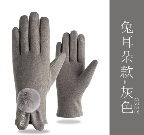 新款薄款手套女秋弹力韩版可爱手套兔毛羊绒写字看书开车日系外贸 一件代发  举报 本产品支持七天无理由退货图2
