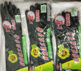 联利牌长袖中袖短袖双层双色耐酸碱手套防化手套黑色手套化工手套图3