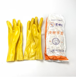 代理 舒意牌黄色浸塑手套 长短耐酸碱手套 防酸防化学品耐腐蚀