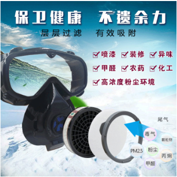 一护防毒面具气体粉尘甲醛油烟喷农药油漆装修眼镜一体全面罩图2