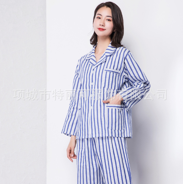 病号服 纯棉长袖 蓝白条套装 护理服医院住院服病人服病员服图2