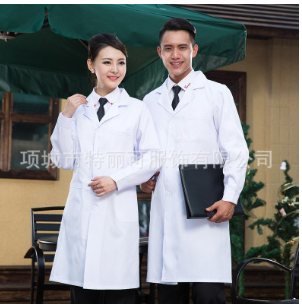 定制医院短袖上衣分体套装夏装护士工作服实验服男医生白小褂图3