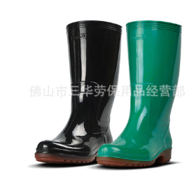 广州金橡实业 绿色女款006高筒耐酸碱防滑雨鞋水鞋 代理批发