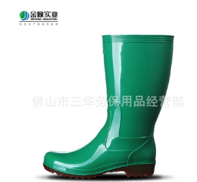 广州金橡实业 绿色女款006高筒耐酸碱防滑雨鞋水鞋 代理批发图2