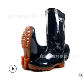 上海双钱男高双色加厚雨鞋胶鞋长筒防水鞋耐酸碱油工地矿工劳保