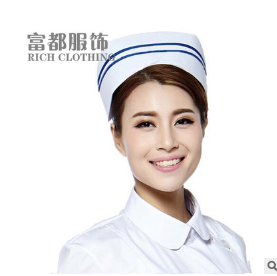 厂家批发 特价 护士帽 加厚 不变型易洗 护士服白蓝色燕尾手术帽图3
