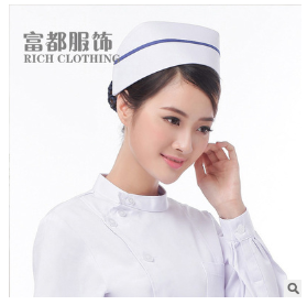 厂家批发 特价 护士帽 加厚 不变型易洗 护士服白蓝色燕尾手术帽图2