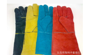 电焊手套14寸无里牛皮防刺防油工作防护手套焊接隔热焊工批发图2