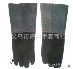 电焊手套14寸无里牛皮防刺防油工作防护手套焊接隔热焊工批发图3