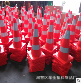 厂家直销pvc路锥反光路标塑料锥红路锥304570路锥pu路障全红防晒图3