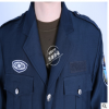 新款蓝色保安棉服 保安物业抗寒防风执勤服 加厚加长冬装夹克