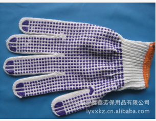 厂家直销PVC点塑手套/点胶手套/防滑PVC手套图2