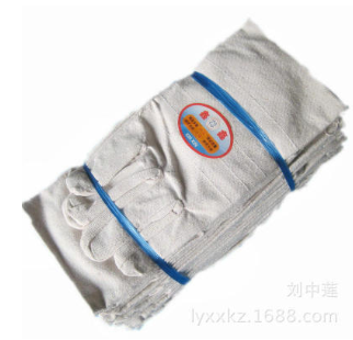 帆布手套 批发厂家直销劳保手套帆布双层半衬5道线布手套工业防护图2