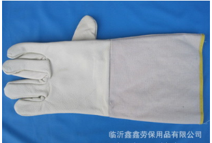 长期供应电焊防护手套 帆布电焊 家私皮电焊劳保图3