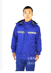 厂家供应劳保服蓝色防静电反光纯棉劳保工作服 耐磨吸汗劳保套装图2