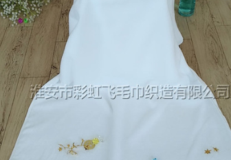 高档毛巾可兑换性不专情精致刺酒店平织浴巾客房通用纯棉白浴巾图2