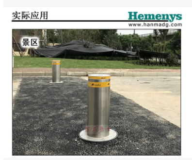 Q汉马勇士正品/遥控路障/600W不锈钢升降柱/学校挡车柱/交通安全图3