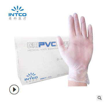 英科 PVC一次性手套医用fda出口资质齐全白色无粉ce劳保手套图3