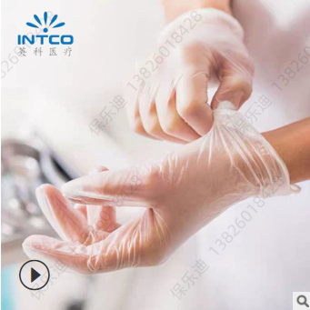 英科 PVC一次性手套医用fda出口资质齐全白色无粉ce劳保手套图2