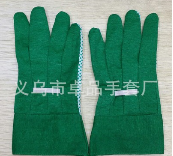 厂家直销9.5寸绿色点珠花园手套 PVC环保点胶园林手套图2