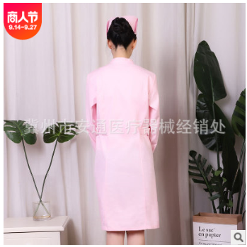 护士服女冬季长袖加厚大码短袖立领秋冬装 白大褂美容院工作服图2