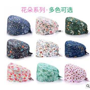 手术帽女医生帽纯棉手术室帽子动物星空卡通印花护士帽加扣包头帽图3