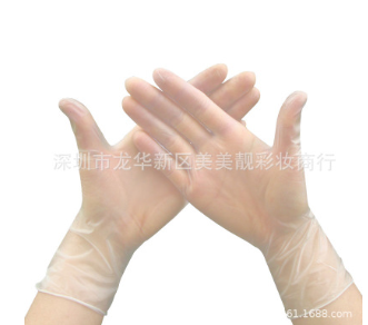 一次性PVC手套 无粉透明餐饮劳保 防护手套20只