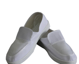 PVC底无尘洁净鞋 白色帆布单孔网眼防静电鞋 网面净化防尘工作鞋