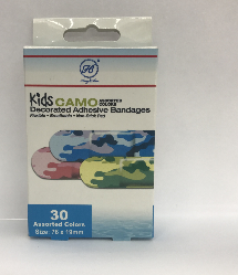 kids camo儿童三色迷彩卡通防水创可贴创口贴30片