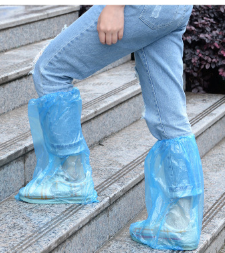 A461高筒一次性鞋套 加厚塑料男女士防雨鞋套 防滑雨天防水鞋套图2