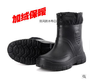 3531保暧EVA雨鞋901加棉男士低筒加绒雨靴轻便三防劳保防水鞋胶鞋图2