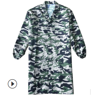 蓝大褂工作服长袖男劳保服罩衣迷彩大褂防尘服工厂批发定制搬运服图2
