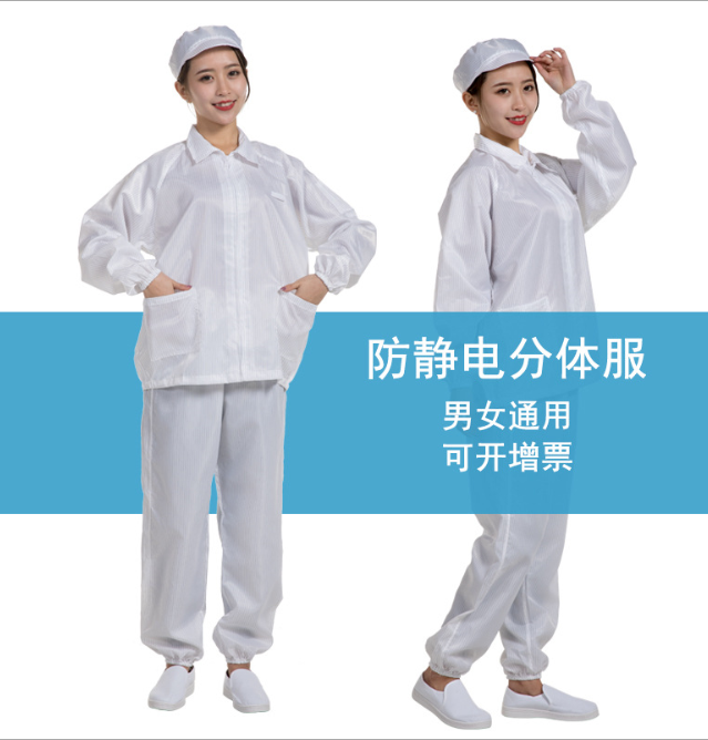 东莞舜彩厂家批发防静电分体服食品车间工作服静电衣服套装防护服图2