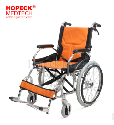 AUFU佛山东方老人残疾人轮椅铝合金折叠便携小型助行手推车轮椅