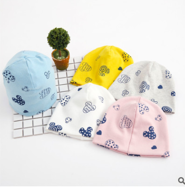 新款儿童帽子 0-3个月7个月-6岁宝宝胎帽 婴幼儿套头帽饰品Q头