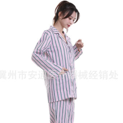 专业定制棉病号服 医院医用长袖条纹蓝色粉色病号服住院病人服图3