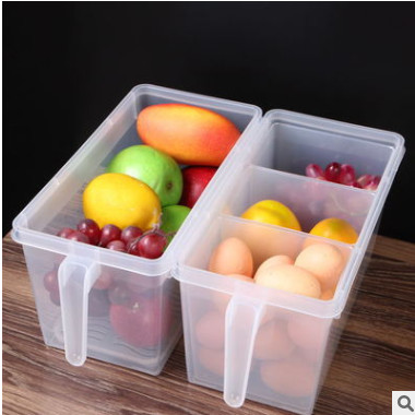 冰箱收纳保鲜盒 蔬菜水果坚果收纳盒 家用厨房带盖沥水盒批发
