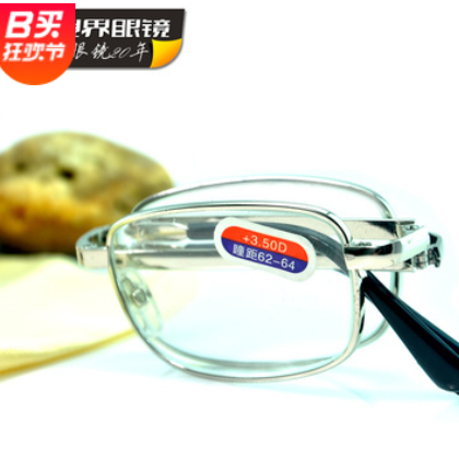 携带方便拉链包折叠光学玻璃老花镜批发 送录音图2