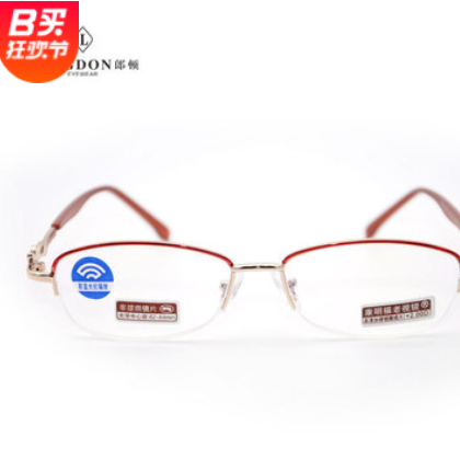 金属半框拉丝女士款非球面手机电脑可通过防蓝光道具测试老视花镜图2