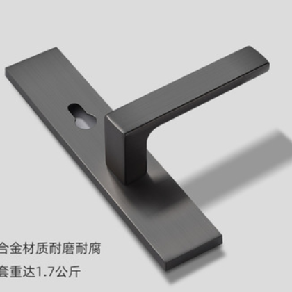 门锁室内卧室静音磁吸黑色门锁北欧简约轻奢房门锁金色门锁锁具图2