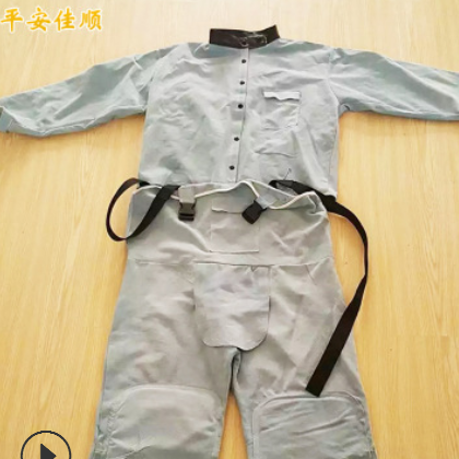 牛皮工作服 牛皮焊工裤子 电焊牛皮防护工作服 山东厂家定制图2
