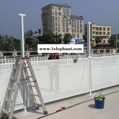 钢结构金属防风护栏网 镀锌冲孔板施工隔离环保防尘围挡 尺寸定制图6
